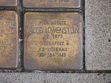 Stolperstein Jacob Löwenstein, 1, Harnischstraße 7, List, Hannover.jpg