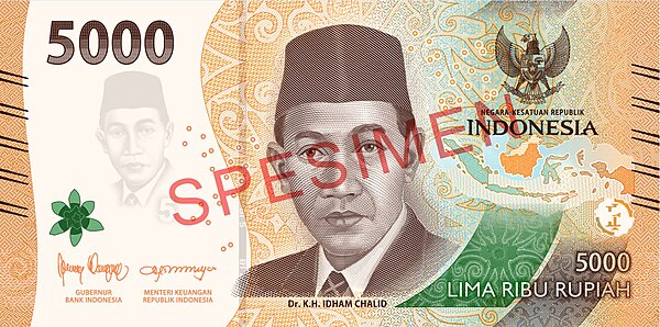 5,000 rupiah banknote featuring Idham Chalid, issued in 2022