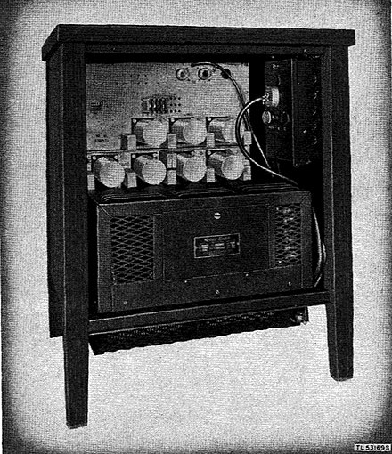 Bell Telephone 131B2 mixer used to combine (xor) one time-tape with teleprinter signals TTY mixer 131B2 TM-11-2222 Fig 3.jpg