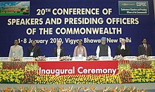 The Prime Minister, Dr. Manmohan Singh at the 20th Conference of Speakers and Presiding Officers of the Commonwealth, in New Delhi on January 05, 2010.jpg