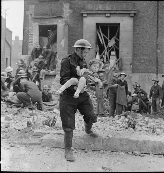 File:The Reconstruction of 'an Incident'- Civil Defence Training in Fulham, London, 1942 D7896.jpg