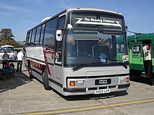 A Plaxton coach on an Alternative Chassis Engineering Puma IV chassis The Running Footman coach (E923 LCP), Showbus rally 2009.jpg