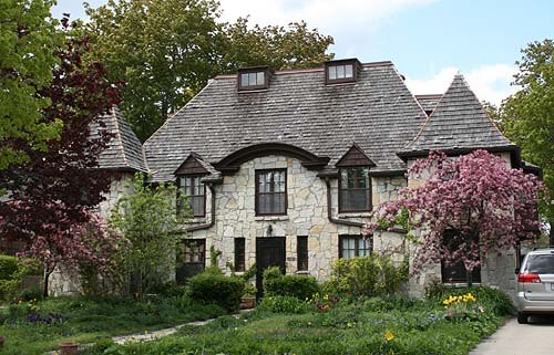 The NRHP-listed Thomas Bossert House is one of several Flagg-system houses in Shorewood that date to the mid-1920s.