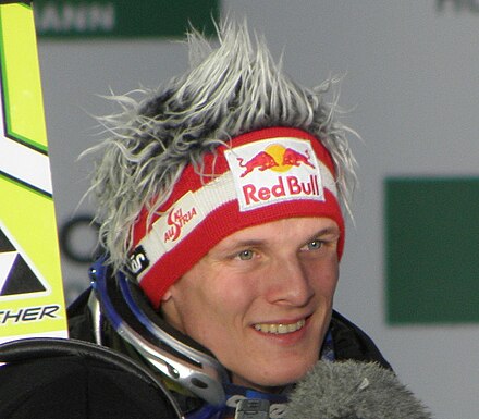 Thomas Morgenstern, dwukrotny złoty medalista w konkursach drużynowych w 2005 roku.