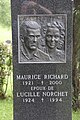 Maurice Richard (à esquerda) do lado de Lucille Norchet.