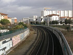 La linha C en direccion de l'estacion Arenas.