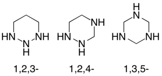 <span class="mw-page-title-main">Triazinane</span> Class of nitrogen-containing heterocycles