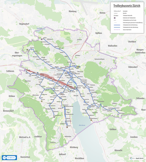 Scheda di rete filobus Zurigo dal 31 maggio 2021