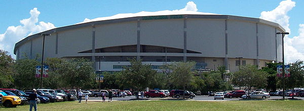 Tropicana Field has a unique slanted roof