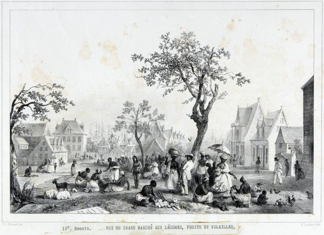 1830s lithograph of the market