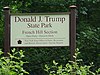 Entrance sign to Donald J. Trump State Park