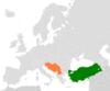 Location map for Turkey and Yugoslavia.