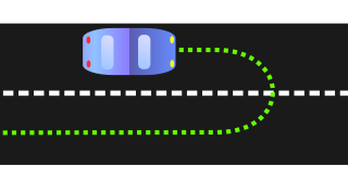 U-turn Driving technique used when someone performs a 180° rotation