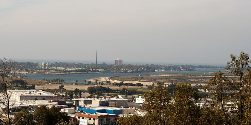 View of Mission Bay and SeaWorld from campus