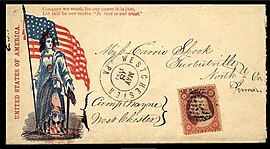 Union Patriotic Cover, mailed from West Chester, Pennsylvania Union Patriotic 1861.jpg