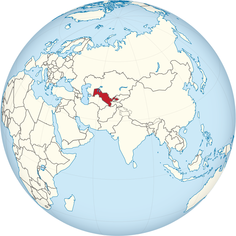 Description de l'image Uzbekistan on the globe (Eurasia centered).svg.