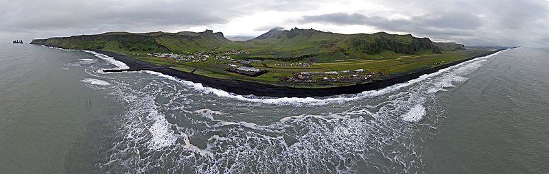 File:Vík í Mýrdal Aerial Panorama.jpg