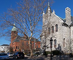 Biblioteket och stadshuset i Warren, Rhode Island.