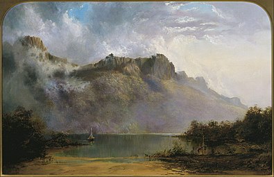 Wc Piguenit - Mount Olympus, Lake St Clair, Tasmania, the source of the Derwent - Google Art Project.jpg