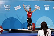 Deutsch: Gewichtheben bei den Olympischen Jugendspielen 2018; Tag 2, 10. Oktober 2018; Jungen 62 kg English: Weightlifting at the 2018 Summer Youth Olympics at 8 October 2018 – Boys' 62 kg