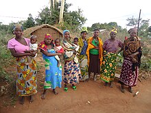 Women farmers near a Cashew farm in Nambiza Village in Nampula province of Mozambique Women Farmers in Itoculu, Monapo District, Mozambique.JPG