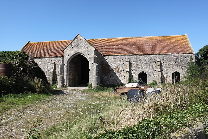 File:Woodspring Priory Barn circa 50 metres north west of priory church.JPG