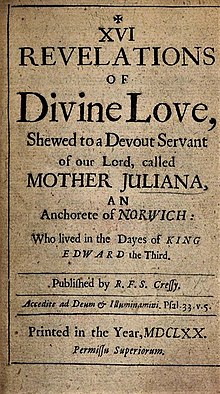 frontispiece of 1670 edition of Revelations of Divine Love