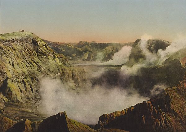Site of Waimangu Geyser in the newly-formed rift valley, around 1910