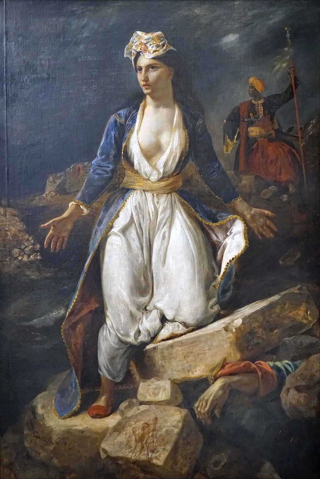 "La Grèce sur les ruines de Missolonghi" d'E. Delacroix (musée du Louvre, Paris) (51562758776)