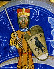 Árpád vezér ábrázolása a Képes krónika egy miniatúráján