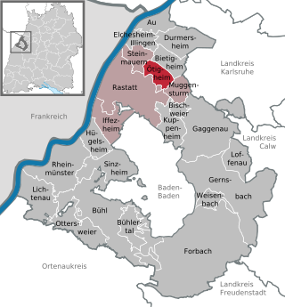 Läget för Ötigheim i Landkreis Rastatt