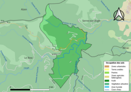 Kolorowa mapa przedstawiająca użytkowanie gruntów.