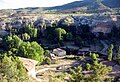 Vista del salto de agua de la Central Hidroeléctrica de Castielfabib (Valencia), desde el partidor situado al final del canal, año 2014.