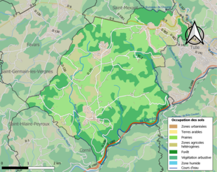 Kleurenkaart met landgebruik.