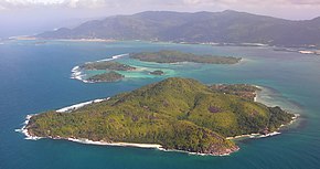 An aerial view of islands in the Seychelles 2006-06-22 12-37-59 Seychelles - Machabee (Sainte Anne Island).jpg
