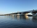 2016-10-16 17 23 30 View southwest across the Potomac River towards Interstate 95 and Interstate 495 (Woodrow Wilson Memorial Bridge) from Jones Point Park in Alexandria, Virginia.jpg