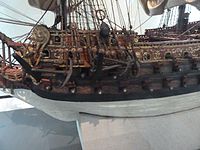 model of sailing ship "Le Royal Louis", detail: anchors