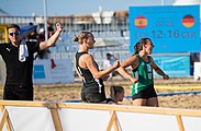 Deutsch: Beachhandball Weltmeisterschaften 2022; Tag 6: 26. Juli 2022 – Frauen, Finale, Spanien-Deutschland 0:2 (14:15, 20:22) English: 2022 Beach handball World Championships; Day 6: 26 July – Women Final – Spain-Germany 0:2 (14:15, 20:22)