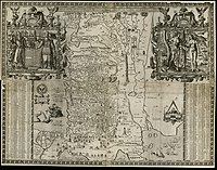 Mapa mural de 4 páginas de Canaan, 1595