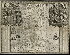 Firesidrers veggkart over Kanaan frå 1595