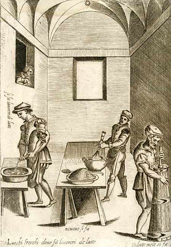 Illustration of medieval cookery by Bartolomeo Scappi (1570), reproduced in Italian Food