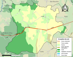 Kolorowa mapa przedstawiająca użytkowanie gruntów.