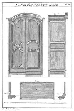 Planche 269 - Plan et Elévations d’une Armoire.