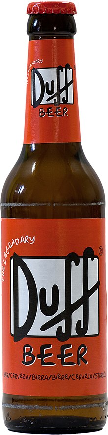 Botella de cerveza Duff, la marca preferida de Barney.