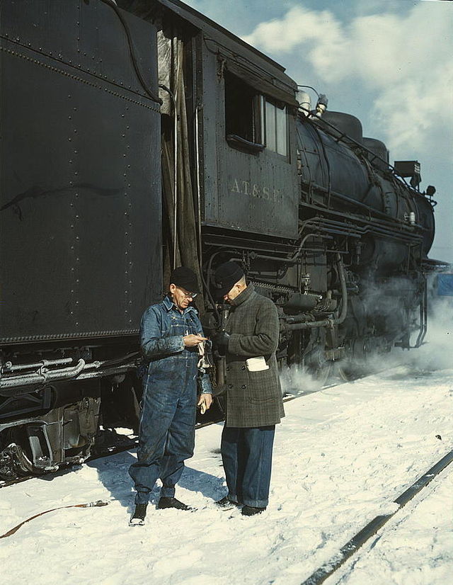 Santa Fe Railroad crew before departure