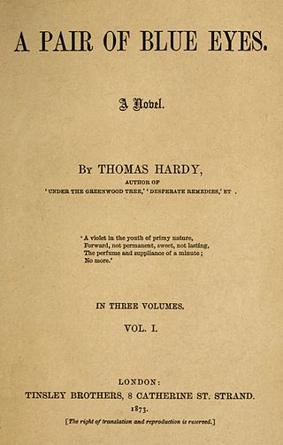 <i>A Pair of Blue Eyes</i> 1873 novel by Thomas Hardy