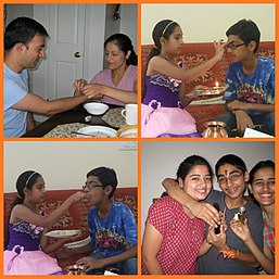 Hindu és szikh lányok és fiúk testvéri ünnepe