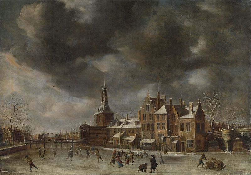 File:Abraham Beerstraaten The Blauwpoort in Leiden in the winter.jpg