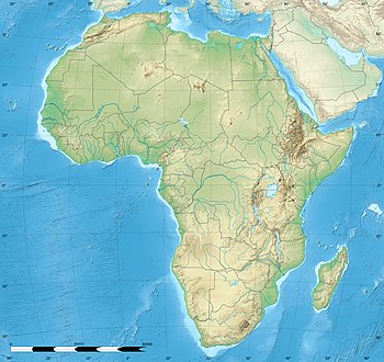 Map showing 10 highest points in Africa