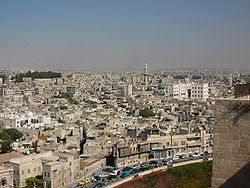 Panorama della città di Aleppo.